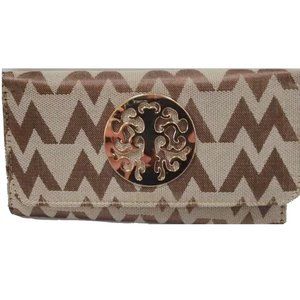 M Logo Tri-Fold Organizer Handbag Accessory Companion Long Wallet